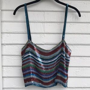 Armani Rainbow sparkly tank top